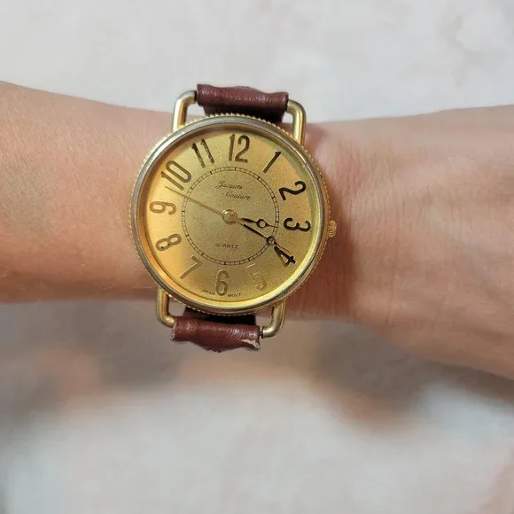 Accessories Jacques Couture Quartz Watch Brown Leather Vintage Japan Movement Poshmark